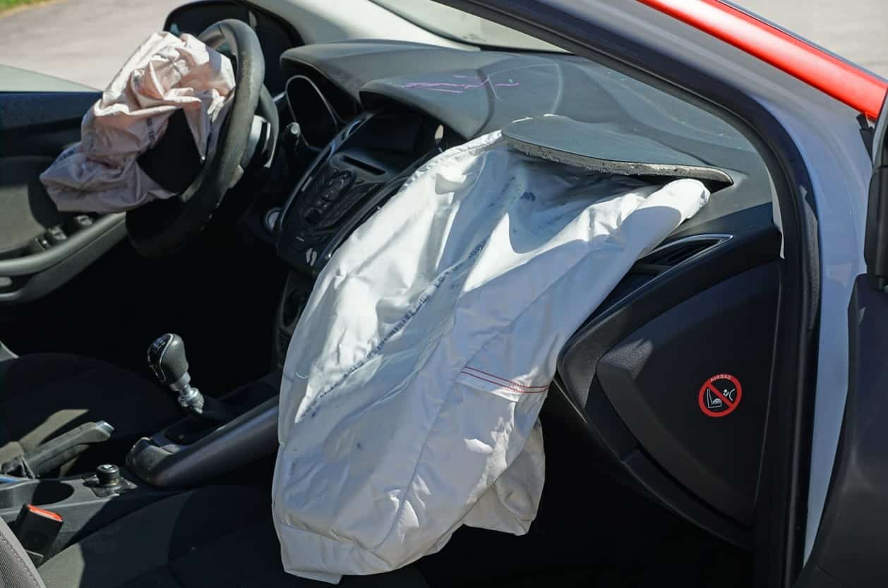 Car airbag after crash
