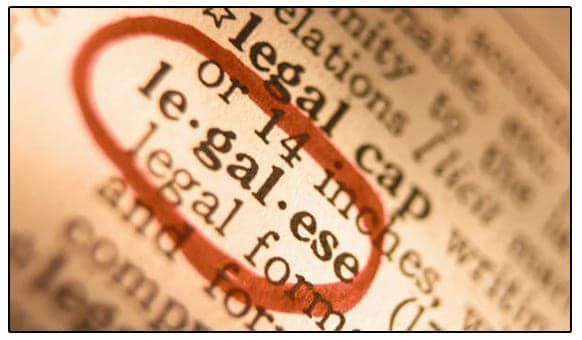 legalese circled in dictionary